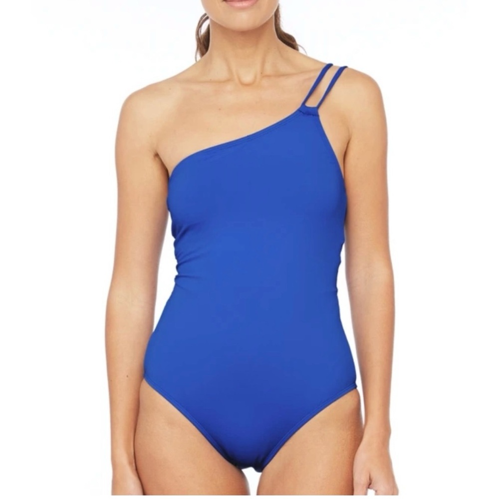 NEW La Blanca Women's Blue One-Shoulder Swimsuit NEVER WORN wTAGS+HYGIENESTICKr